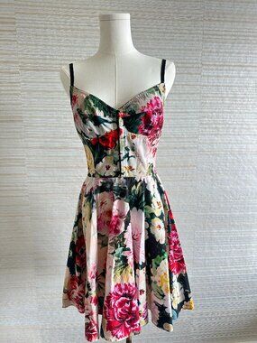 Dolce & Gabbana Floral Corset Style Mini Dress